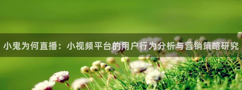 搜米so米体育：小鬼为何直播：小视频平台的用户行为分析与营销策略研究