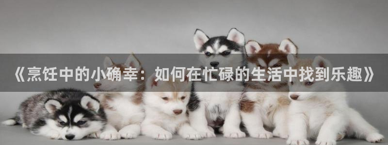so米体育直播app：《烹饪中的小确幸：如何在忙碌的生活中找到乐趣》
